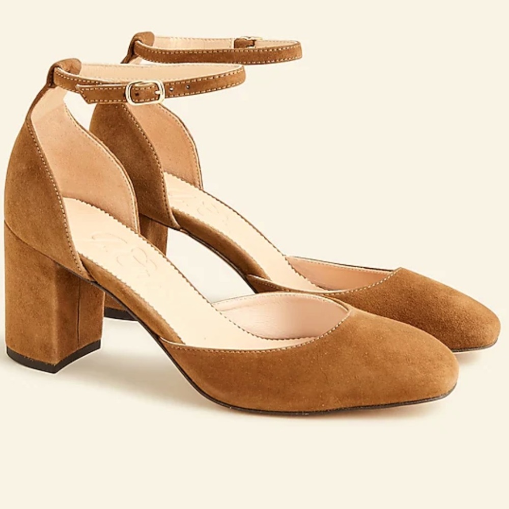 J. Crew Maisie ankle-strap heels in Italian suede New Size 8.5 New!
